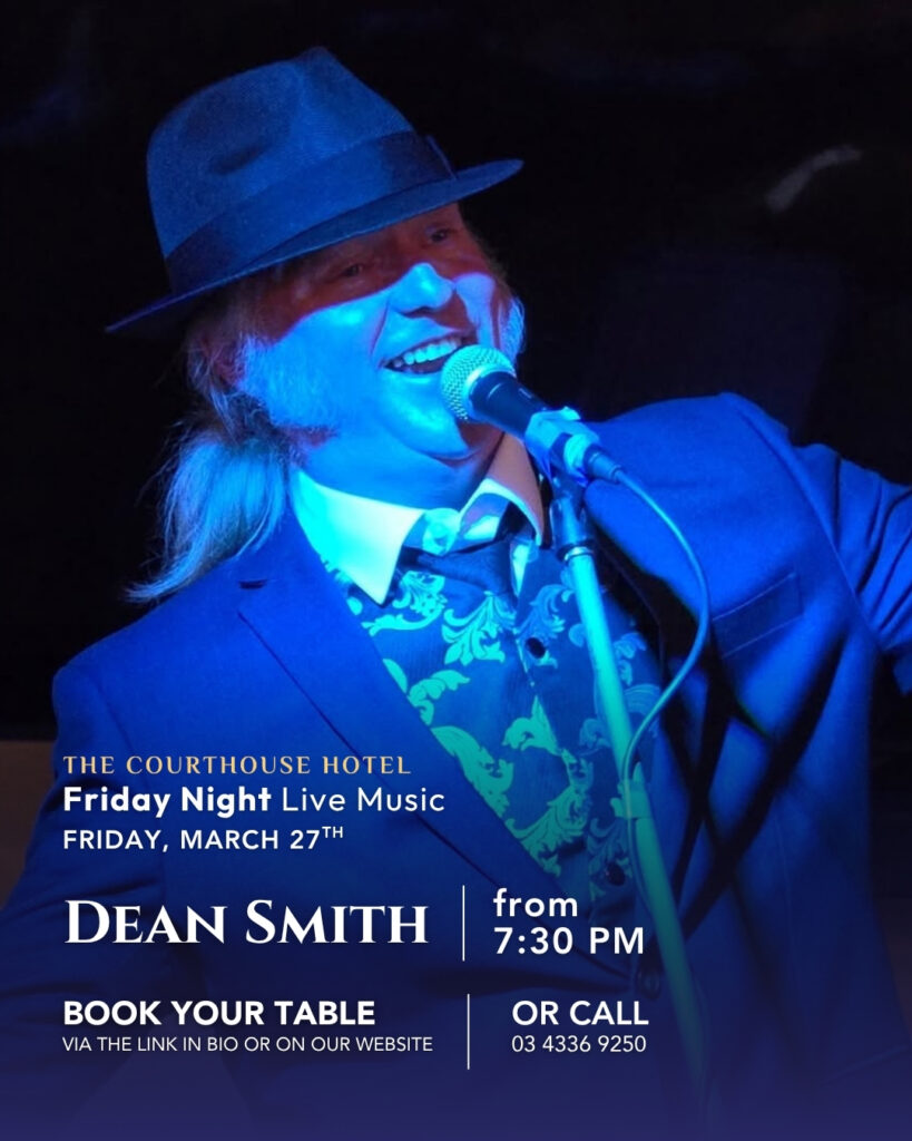Dean Smith aka Dancing Bear live at The Courthouse Hotel Smythesdale Friday 27 March 2026 from 7:30PM