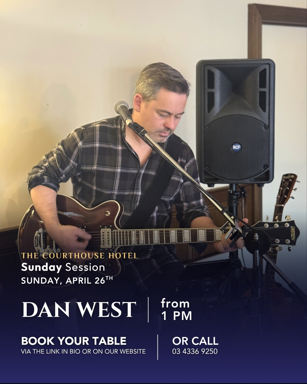Dan West performing live at The Courthouse Hotel Smythesdale Sunday Session on 26 April 2026 from 1PM