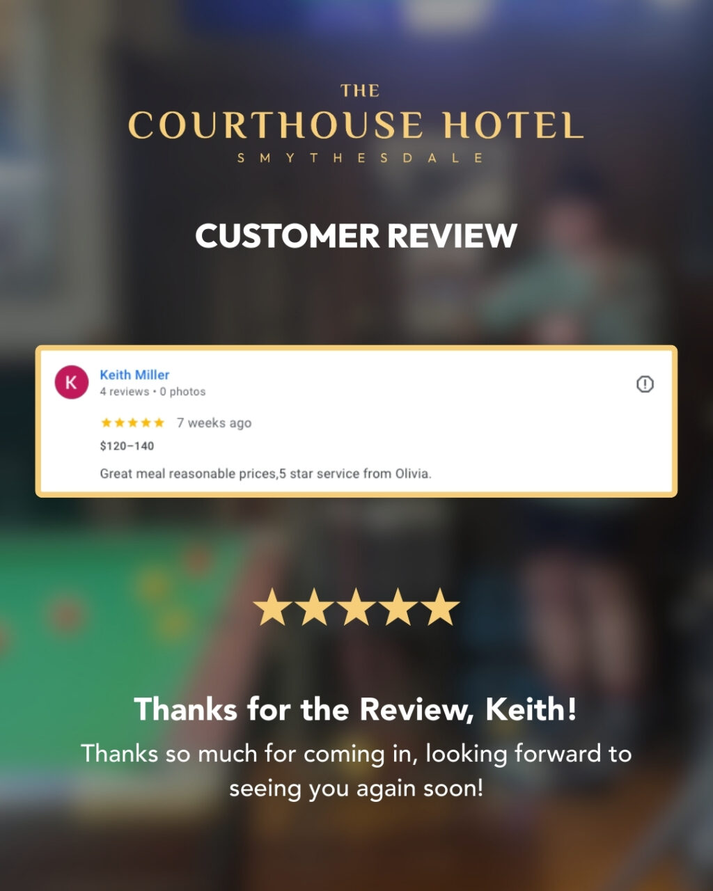 Instagram post from courthousehotelsmythesdale. This post is in position 9.